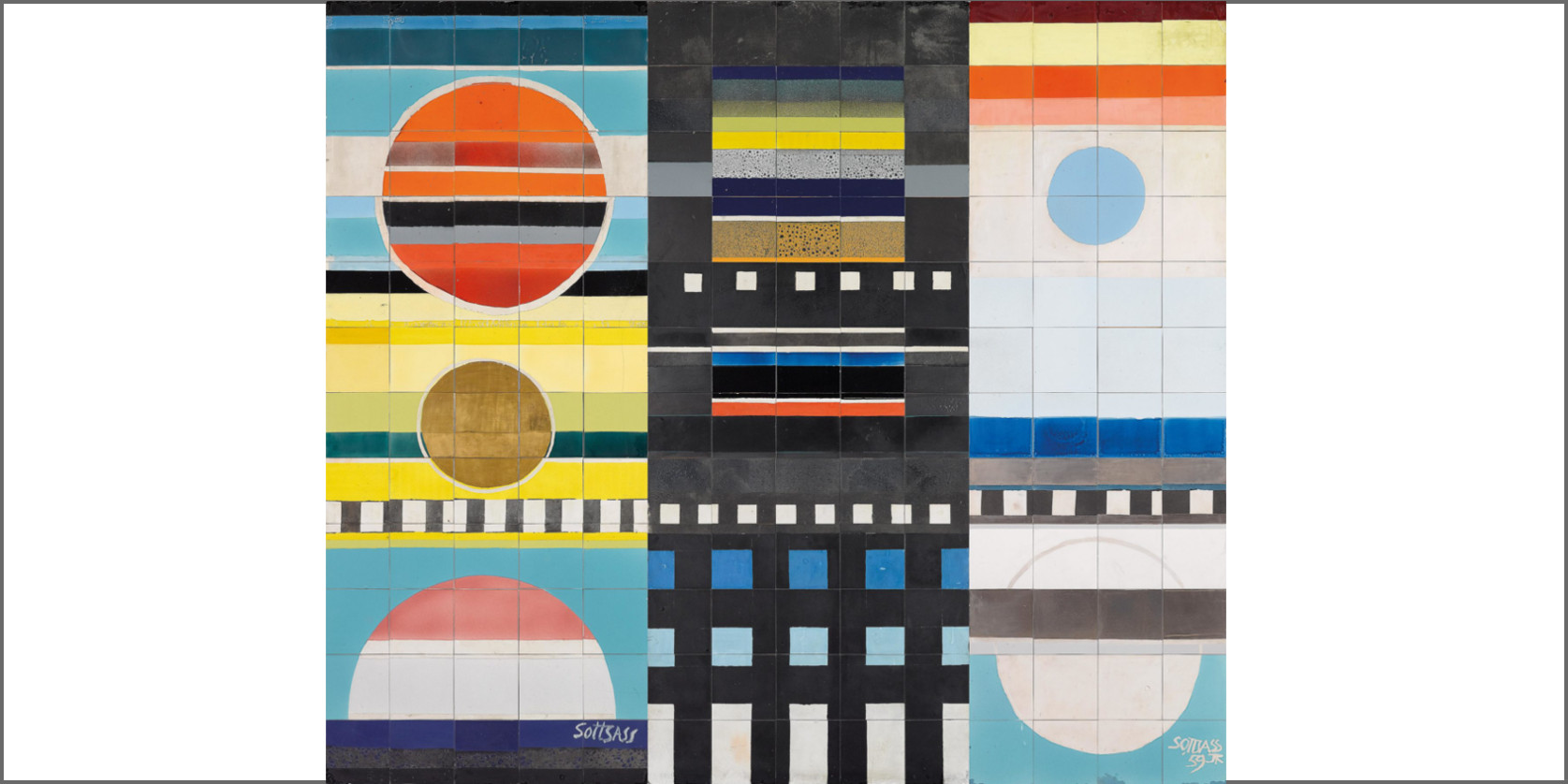  immagine a colori : Grande murale, progetto Ettore Sottsass, 1959