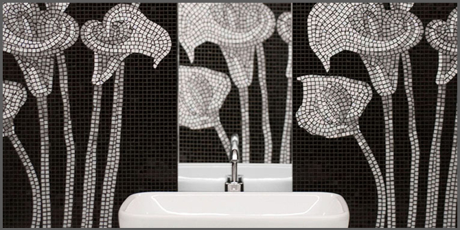 mosaico come arredo in bagno